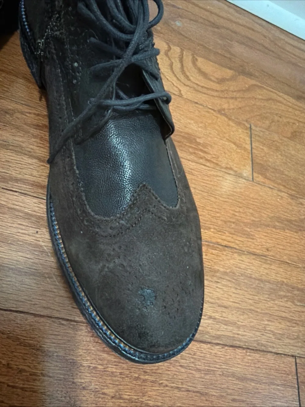 Johnston & Murphy J&M 1850 wingtip tweed boot shoes men’s size 9.5 leather